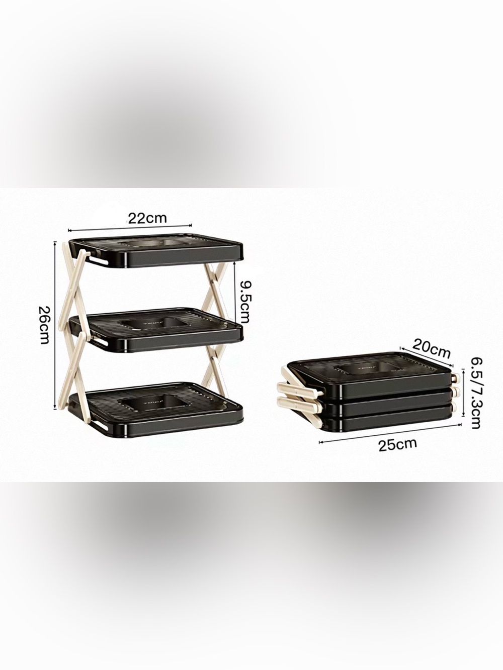 Stackable 3-Tier Kitchen Organizer - Cream - Picture 3 of 3